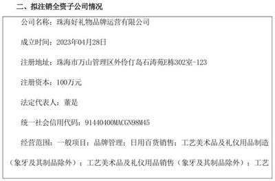 希爾傳媒擬注銷(xiāo)全資子公司珠海好禮物品牌運(yùn)營(yíng)